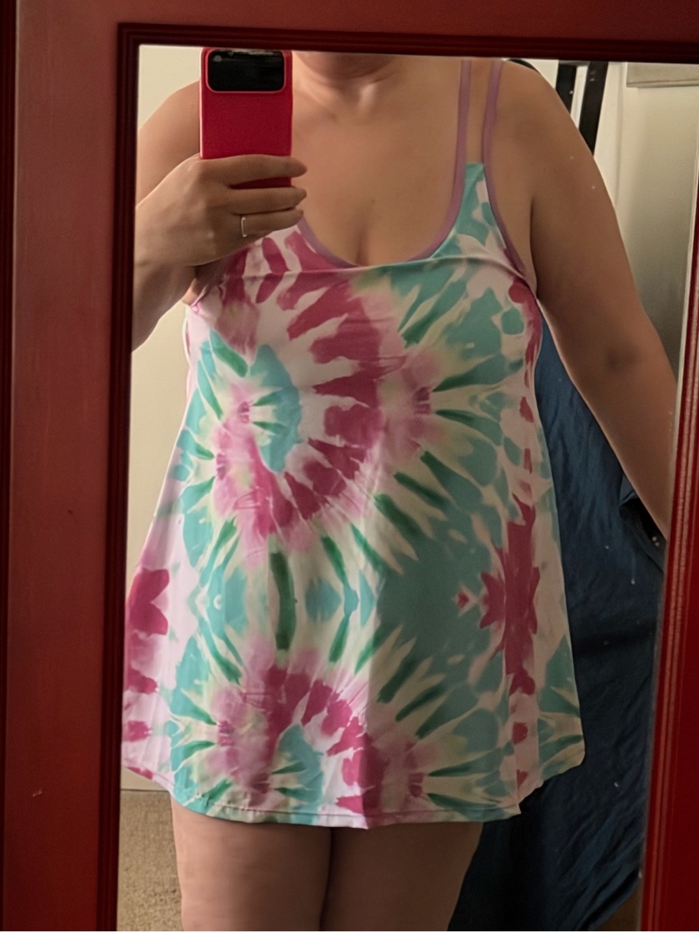 3XL Tie-Dye Tankini Set in Mint, Pink & White